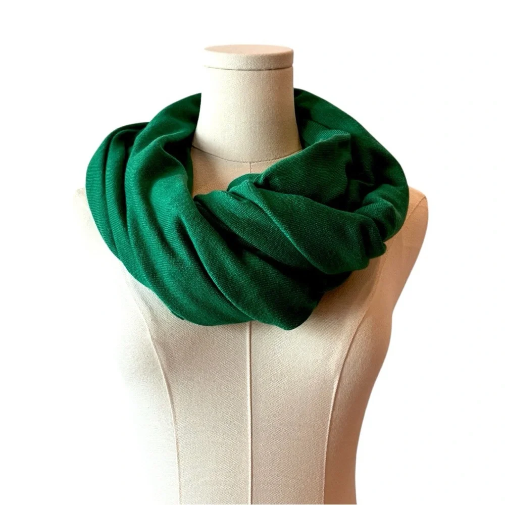 Kerisma Wool Arcylic Emerald Green Soft Knit Poncho Wrap Scarf Shawl Women Drape - Picture 5 of 14